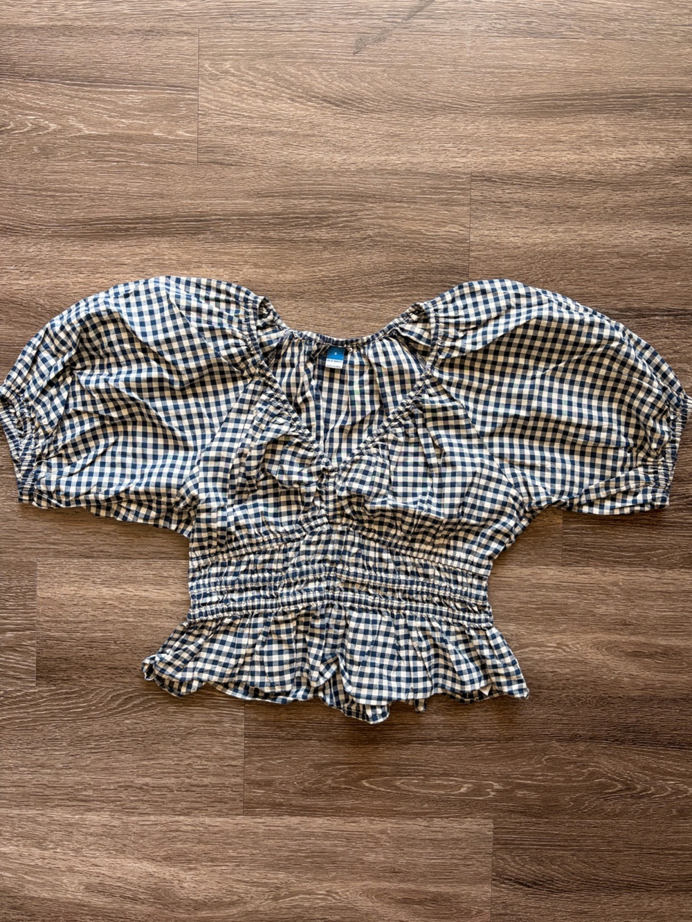 Old Navy Navy and White Gingham Top